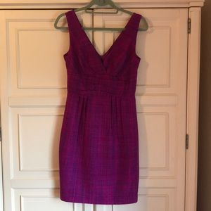 Trina Turk purple and pink tweed cocktail dress